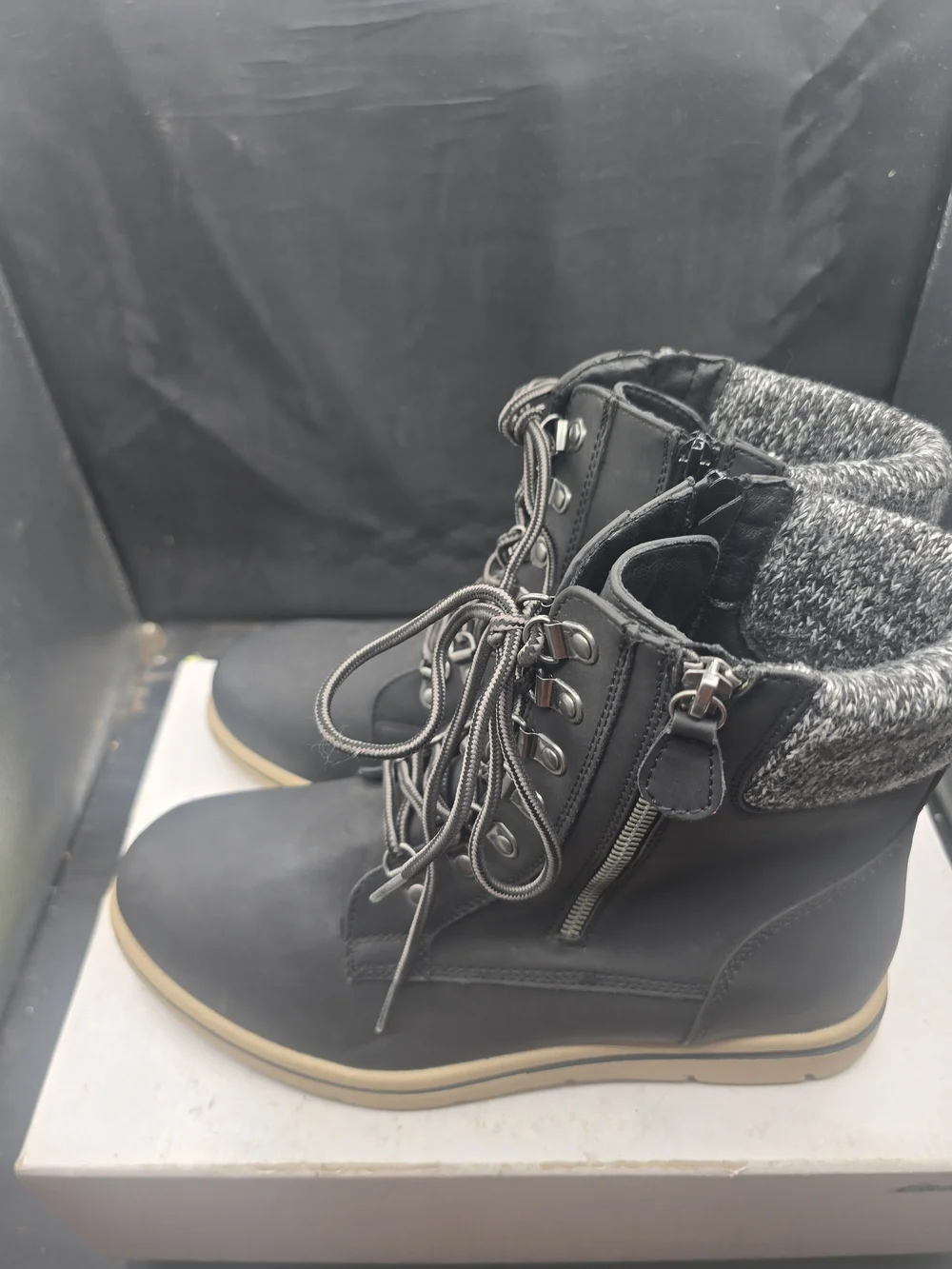 torrid Black Chukka Boots‎ with Faux Fur Collar